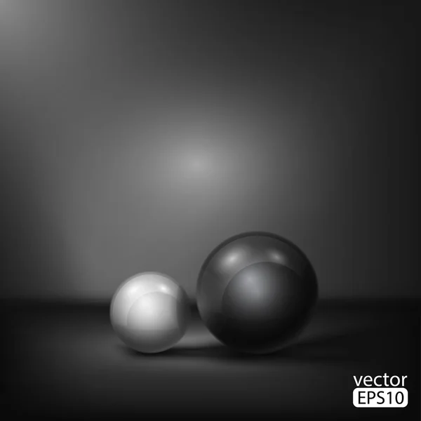 黒と白球抽象背景 .checkered 光と — ストックベクタ