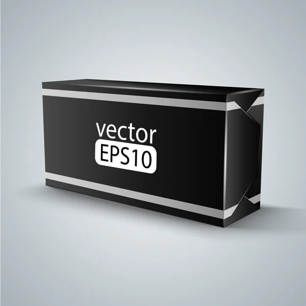 Paquete de caja de plástico negro — Vector de stock