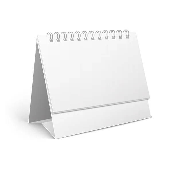 Calendário espiral mesa de papel em branco — Vetor de Stock