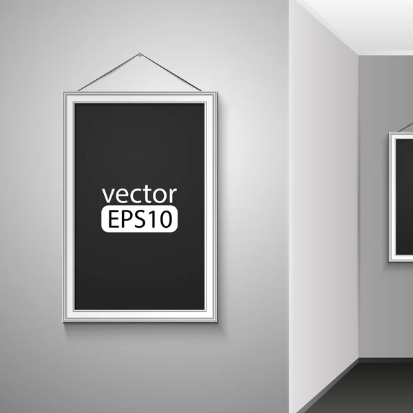 Imagen en blanco en un primer plano de pared de hormigón — Vector de stock