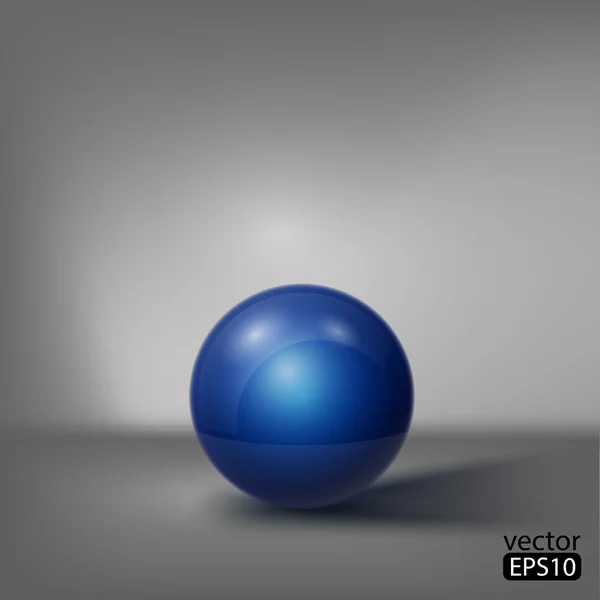 Bola azul 3d — Vector de stock