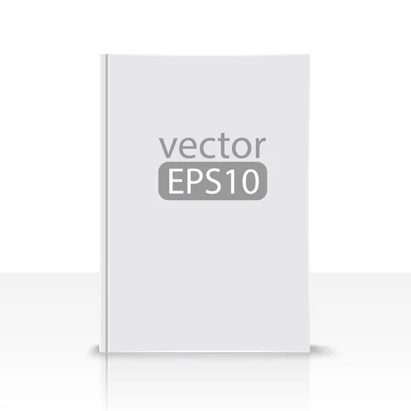 Vista frontal del libro en blanco sobre fondo blanco — Vector de stock