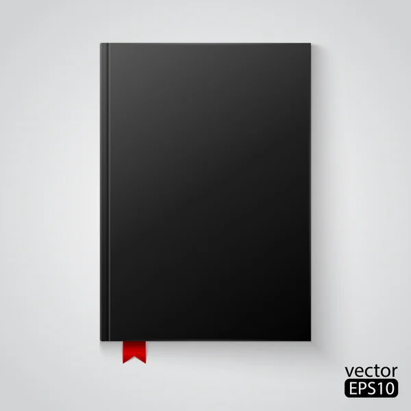 Black blank book — Stock Vector