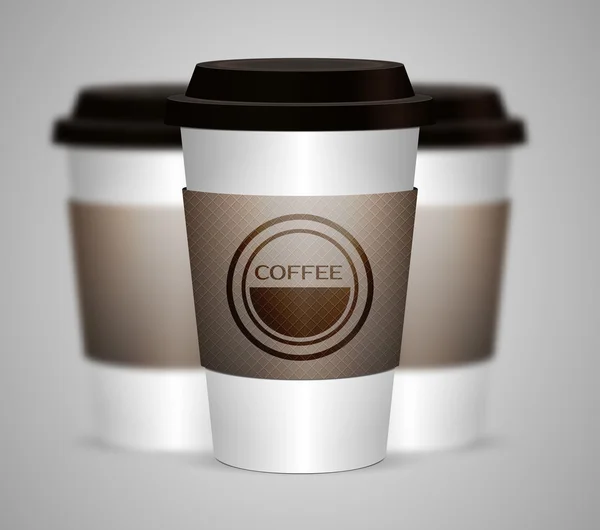 Taza de café desechable aislada. Ilustración vectorial — Vector de stock