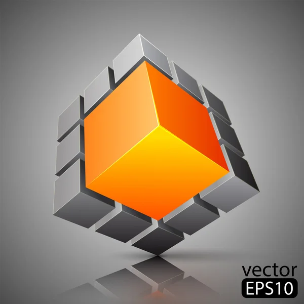 Cubo 3D — Vector de stock