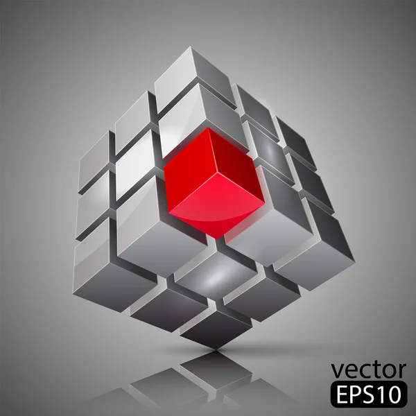 Cubo 3D — Vetor de Stock