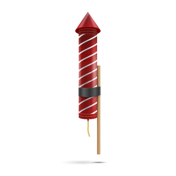 Firework rocket isolated on white background — Stock Vector