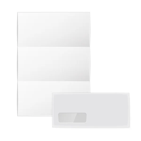 Collection of various blank white paper on white background — Stock Vector