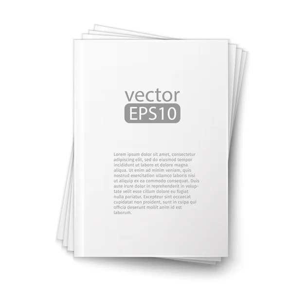 Close up van een folder leeg Witboek op witte achtergrond — Stockvector