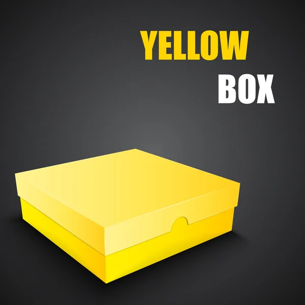 Paket sarı kutu tasarımı — Stok Vektör