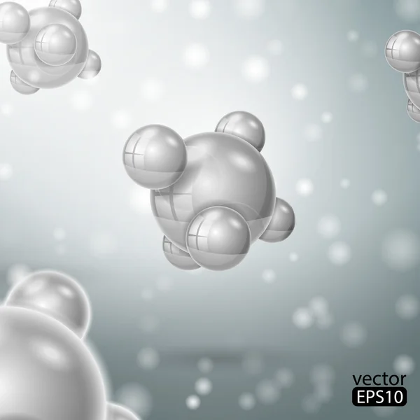 Moléculas bakterie esferas fondo abstracto. Vector ilustra — Archivo Imágenes Vectoriales