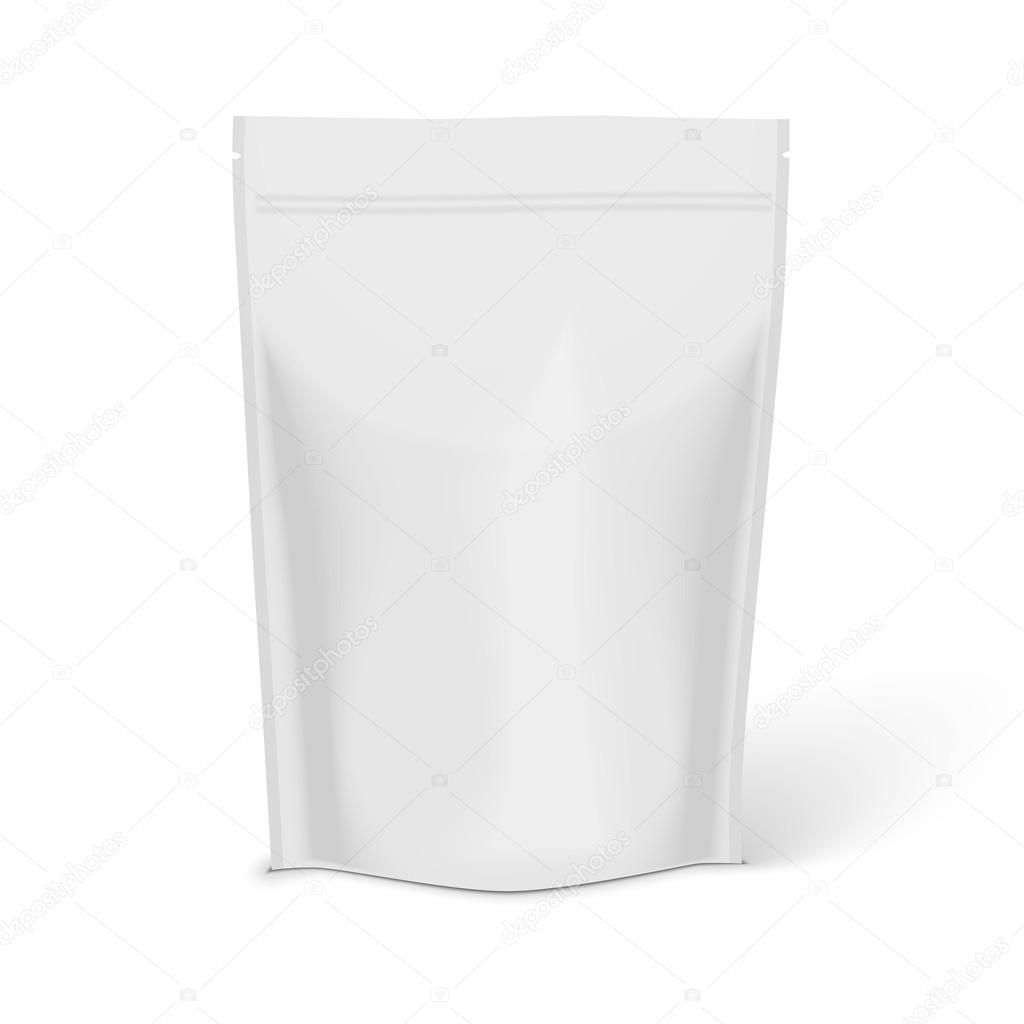 White Blank Foil Food Illustration Isolated On White Background.
