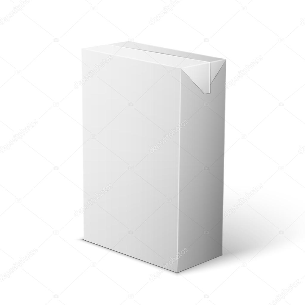 Milk, Juice, Beverages, Carton Package Blank White On White Back