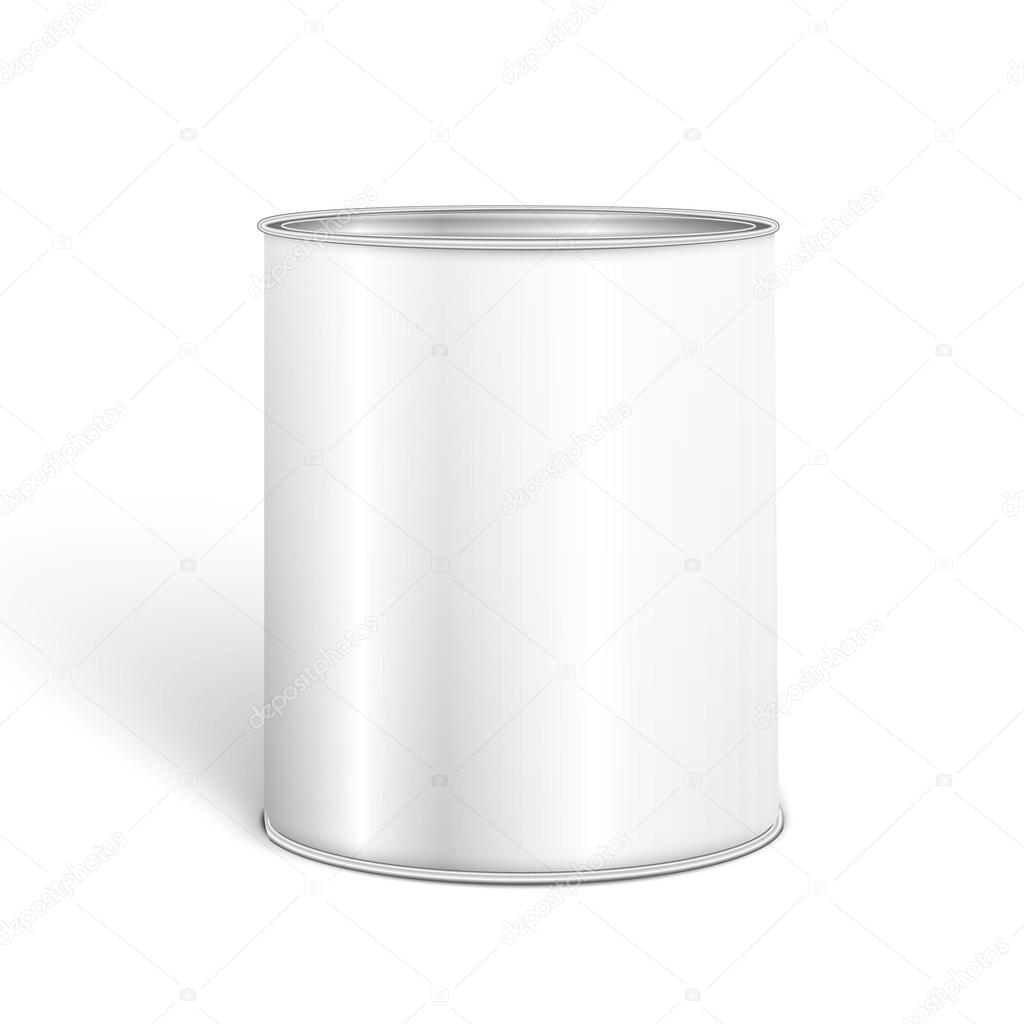White Blank Tincan Metal Tin Can, Canned Food.