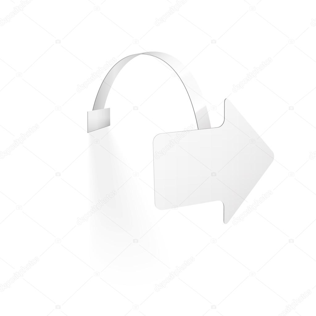 Vector Blank Wobbler with Transparent Strip Isolated on a White 