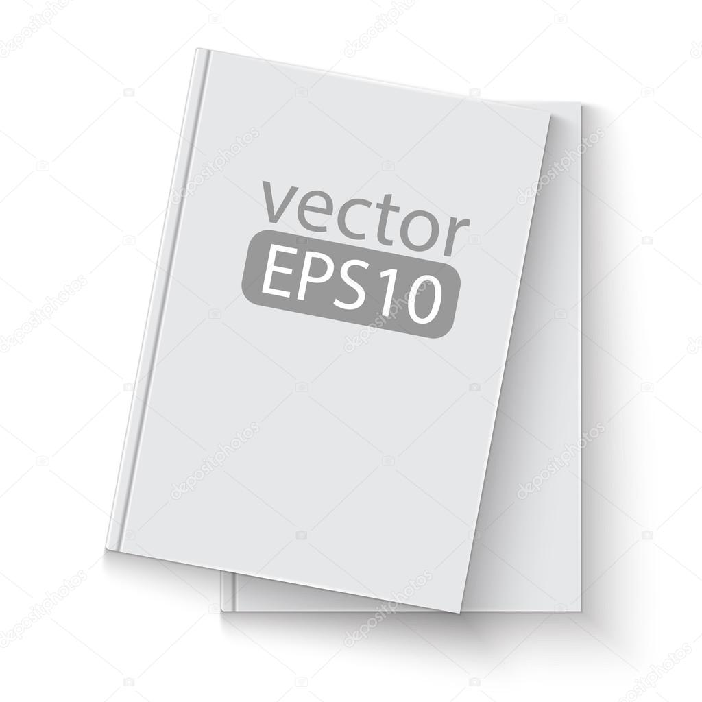 Stack of blank book template. on white background with soft shad