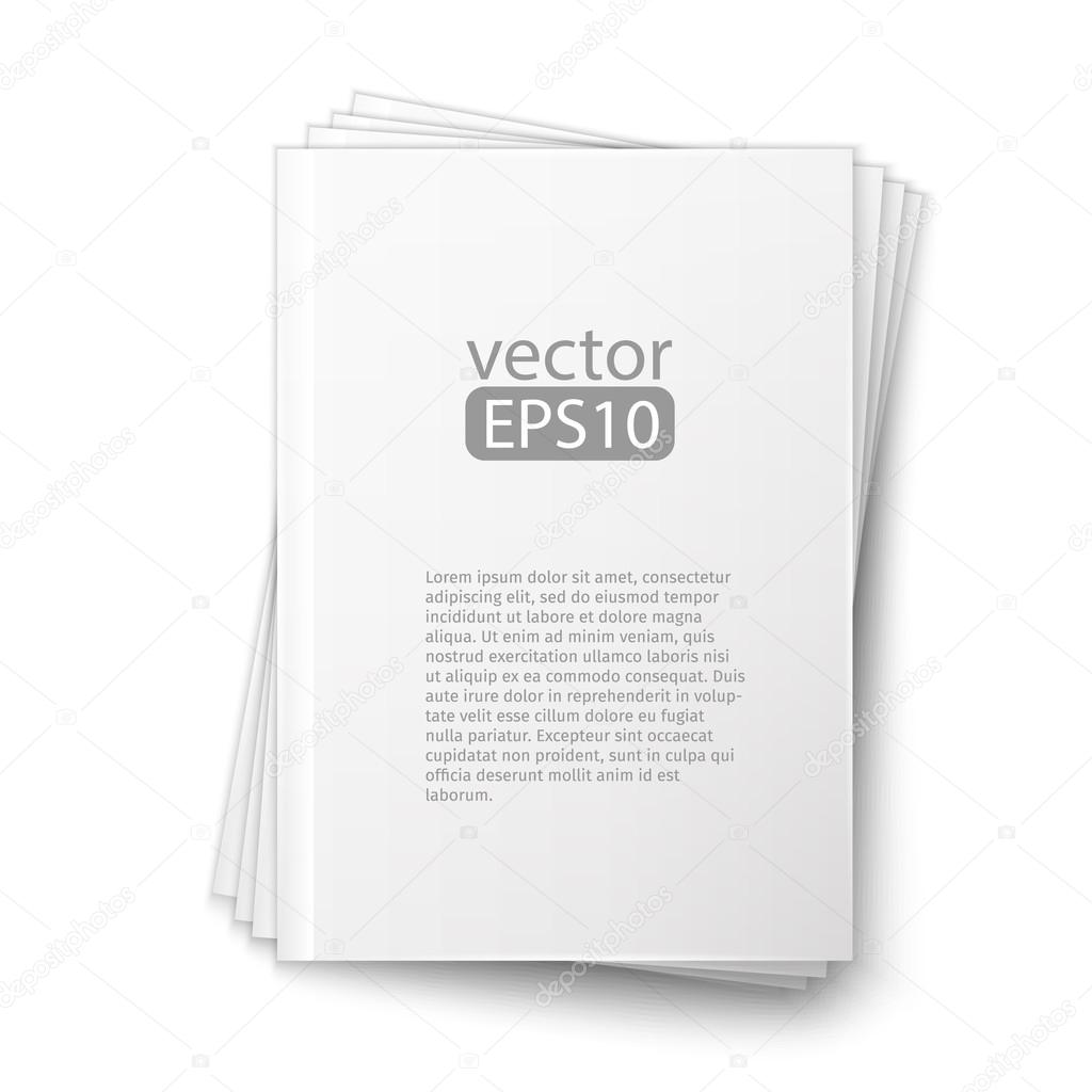 Close up of a leaflet blank white paper on white background