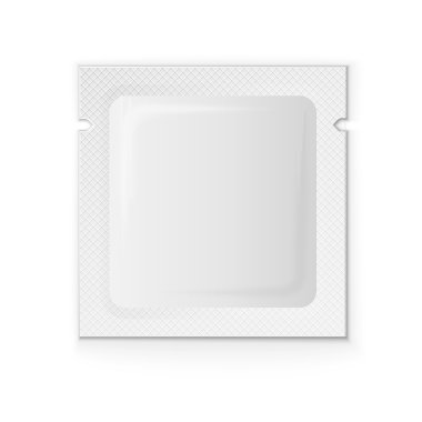 Blank white plastic sachet clipart