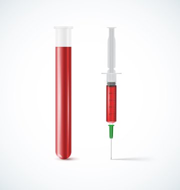 test tüpleri ve şırınga