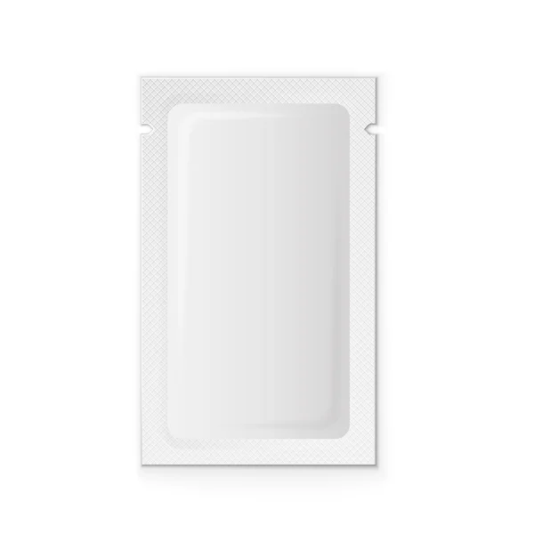 Blank white plastic sachet — Stock Vector