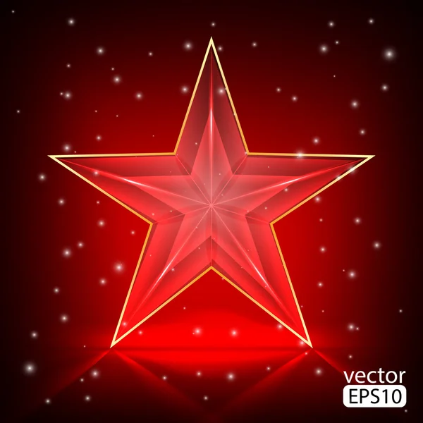 A ilustração star.vector vermelho brilhante — Vetor de Stock