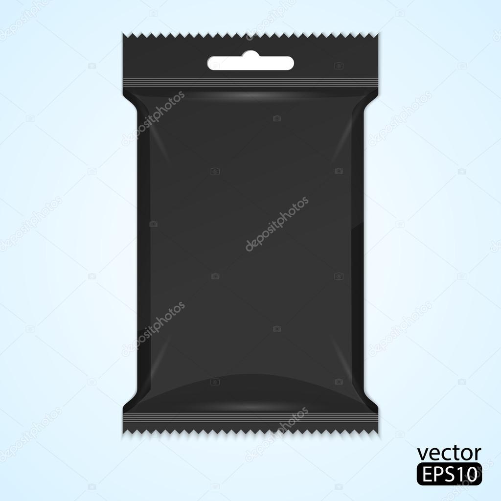  wet wipes package with flap isolated on white background.