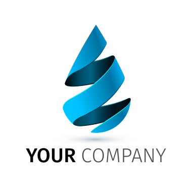Vector logo design template. Abstract blue water drop