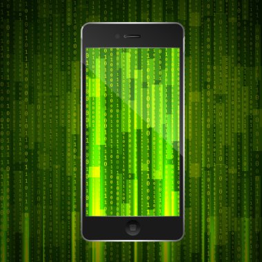 matris arka plan ile telefon