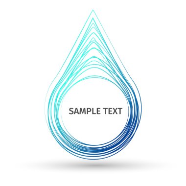 Mavi su damla simgesi el boyalı