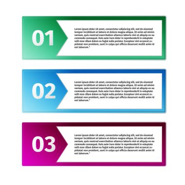 İlerleme simgeler için üç adım 