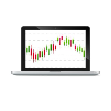 forex grafik üstünde okul sırası ile dizüstü bilgisayar. 