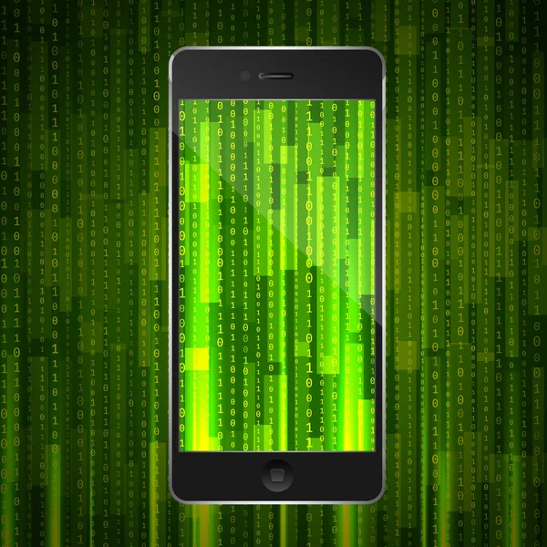 Teléfono con fondo de matriz — Archivo Imágenes Vectoriales