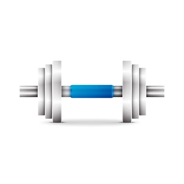 Metal dumbbell - isolated on white — Stock Vector