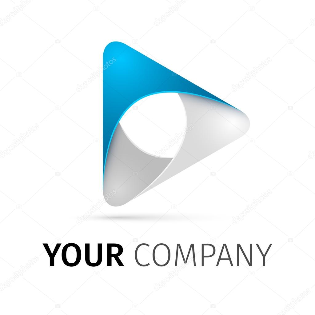 Abstract colored vector play logotype