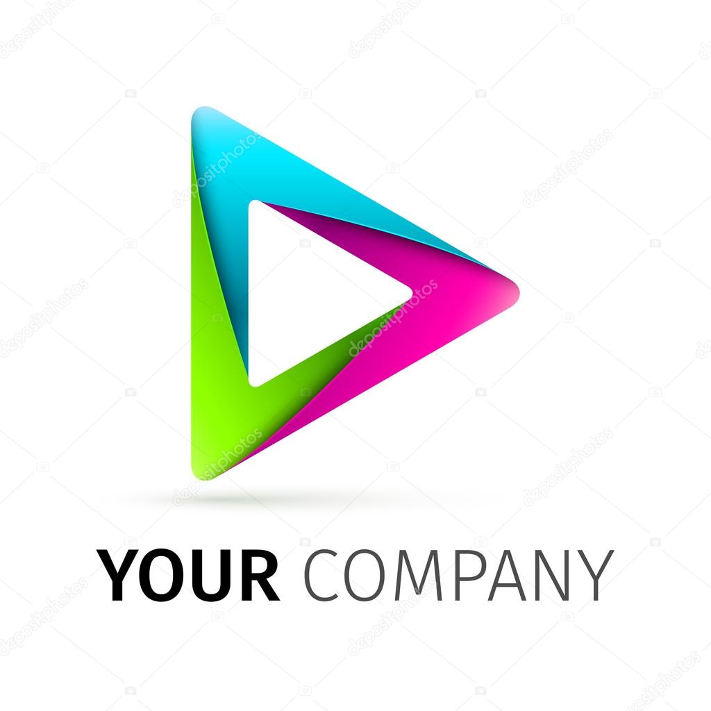 Abstract colored vector play logotype