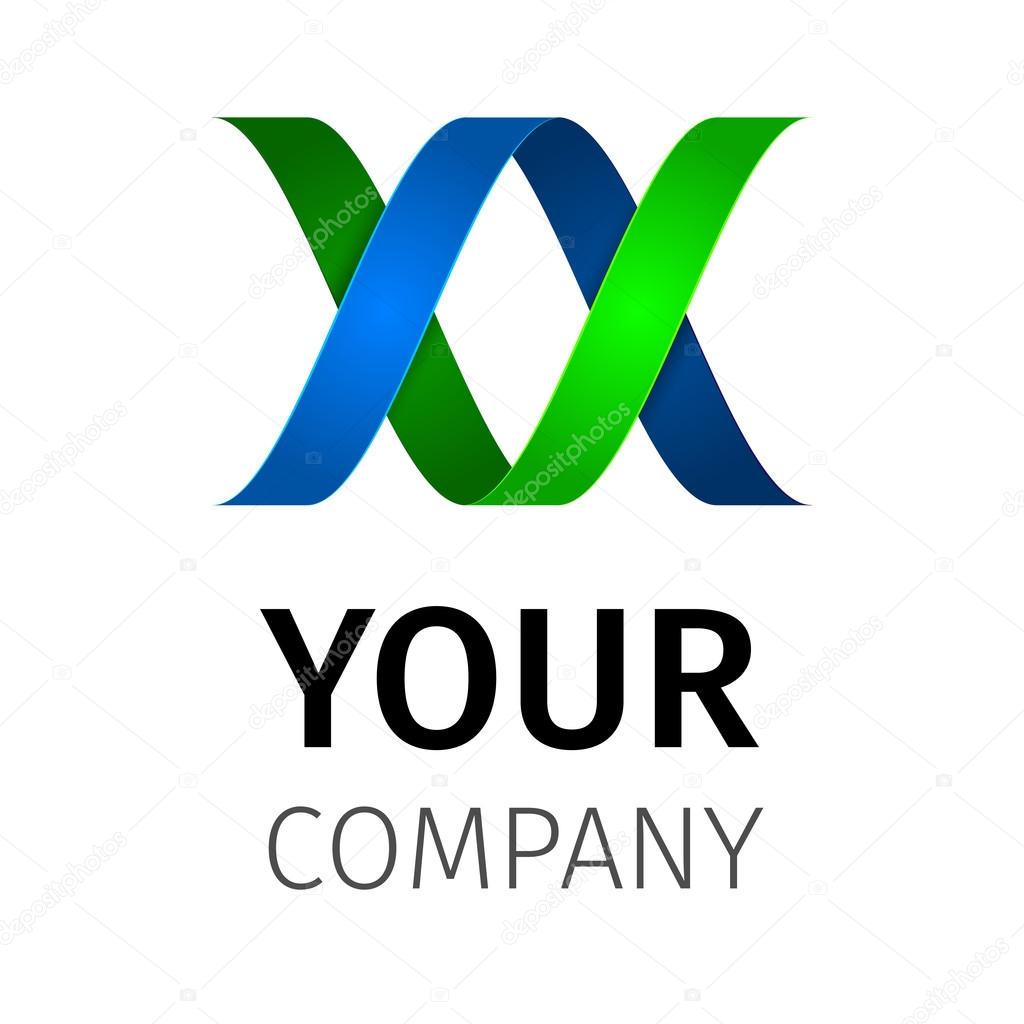 Abstact ribbon Logo template.Corporate icon such as logotype.
