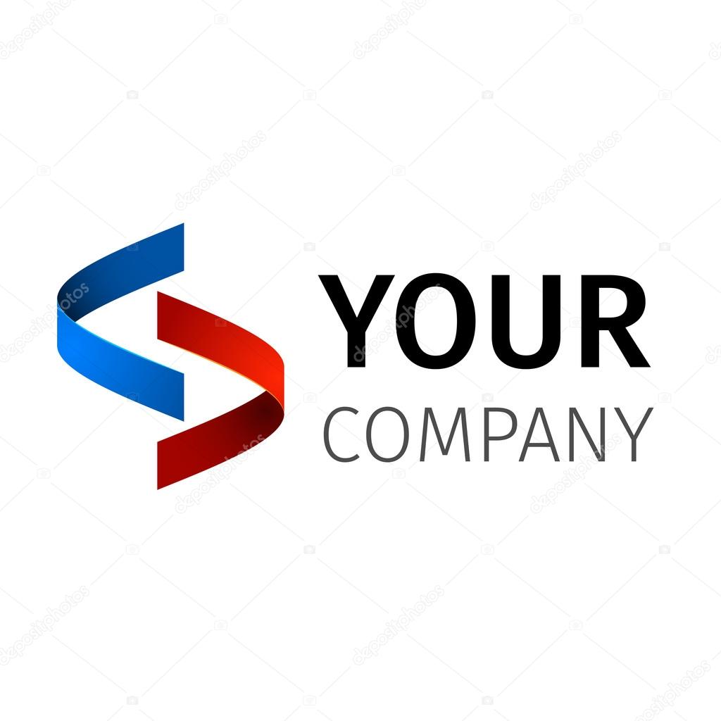 Abstact ribbon Logo template.Corporate icon such as logotype.