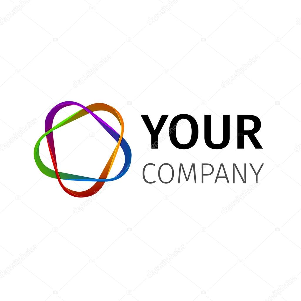Infinite ribbon five star template. Business abstract vector