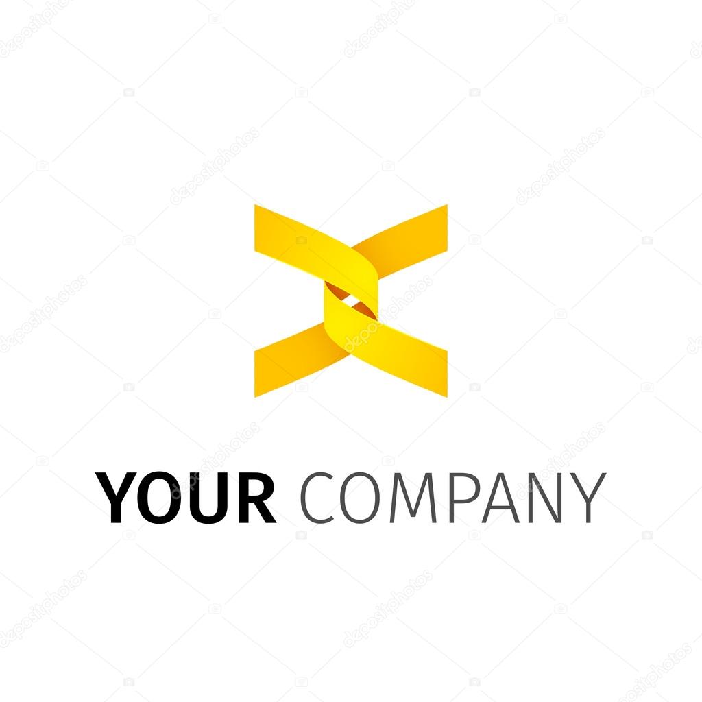 Abstact ribbon Logo template.Corporate icon such as logotype.