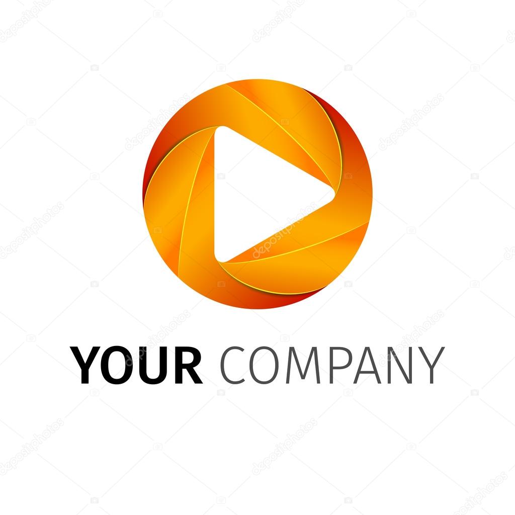 Abstract colored vector play logotype