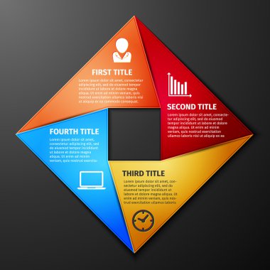 ilerleme simgeler için dört adım