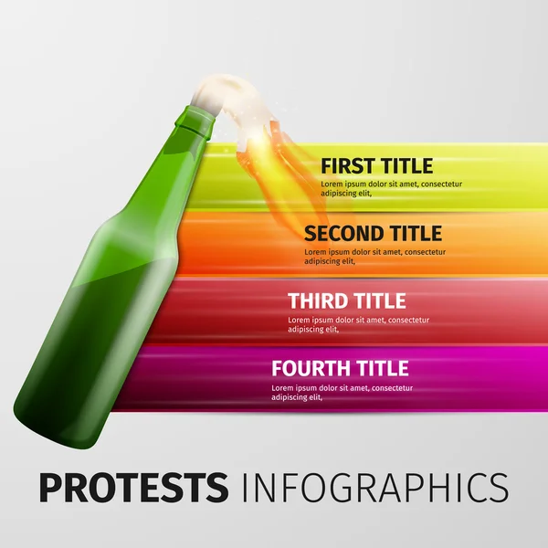 Protestos infográficos — Vetor de Stock