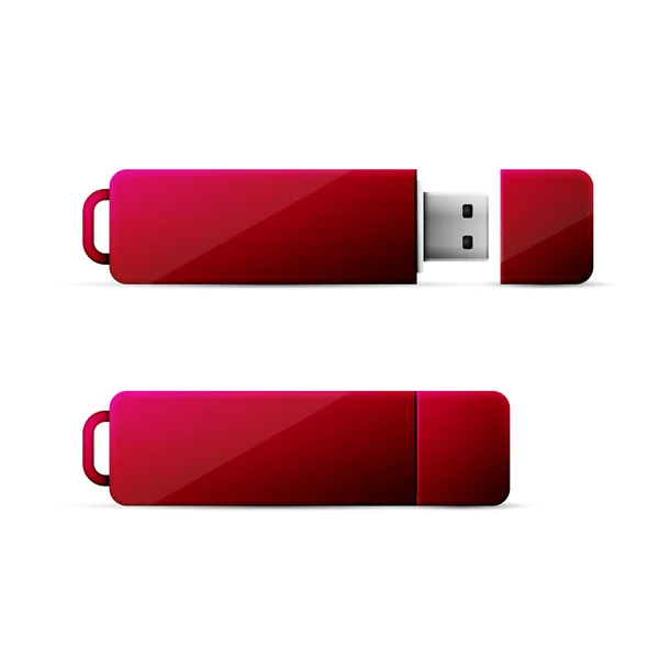 红色 usb 闪存驱动器 — 图库矢量图片