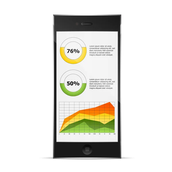 Diagram på telefonens display — Stock vektor