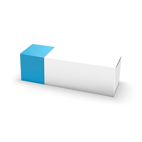Paquete blanco y azul caja de diseño — Archivo Imágenes Vectoriales