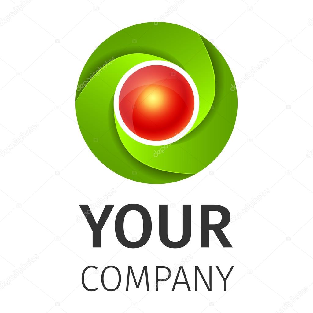 Business Abstract Circle logo with red ball, excellent vector illustration, EPS 10