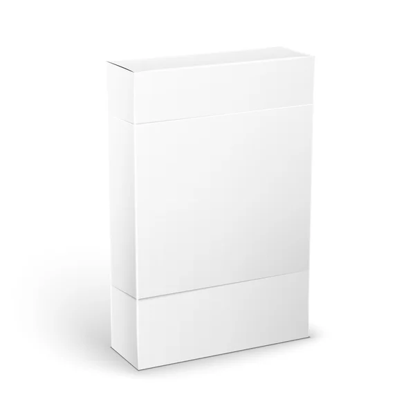 Producto blanco paquete caja Mock Up plantilla — Vector de stock