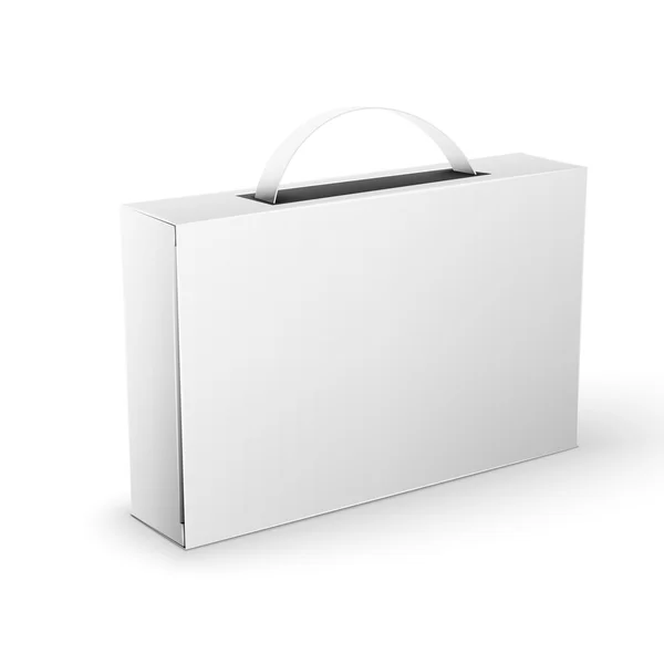 Scatola bianca del pacchetto del prodotto modello finto — Vettoriale Stock