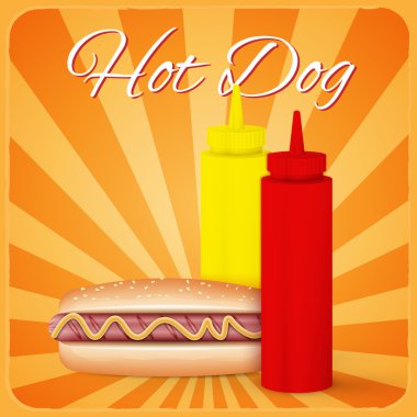 Vintage hotdog poster tasarımı