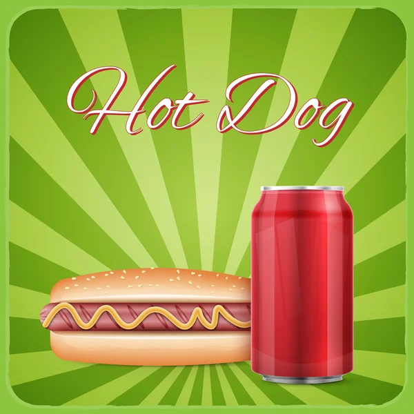 Vintage hotdog poster tasarımı